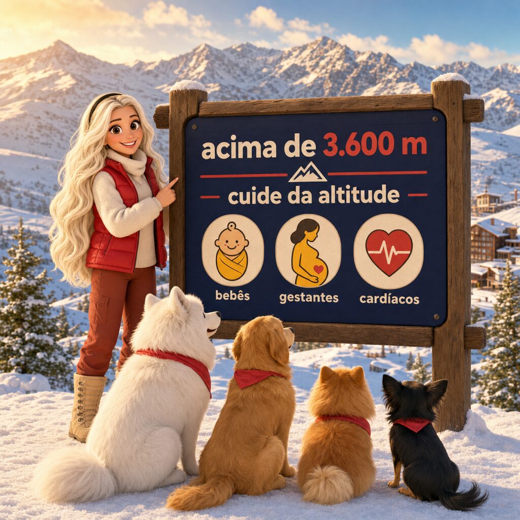 Alerta de altitude em Valle Nevado, acima de 3.600m