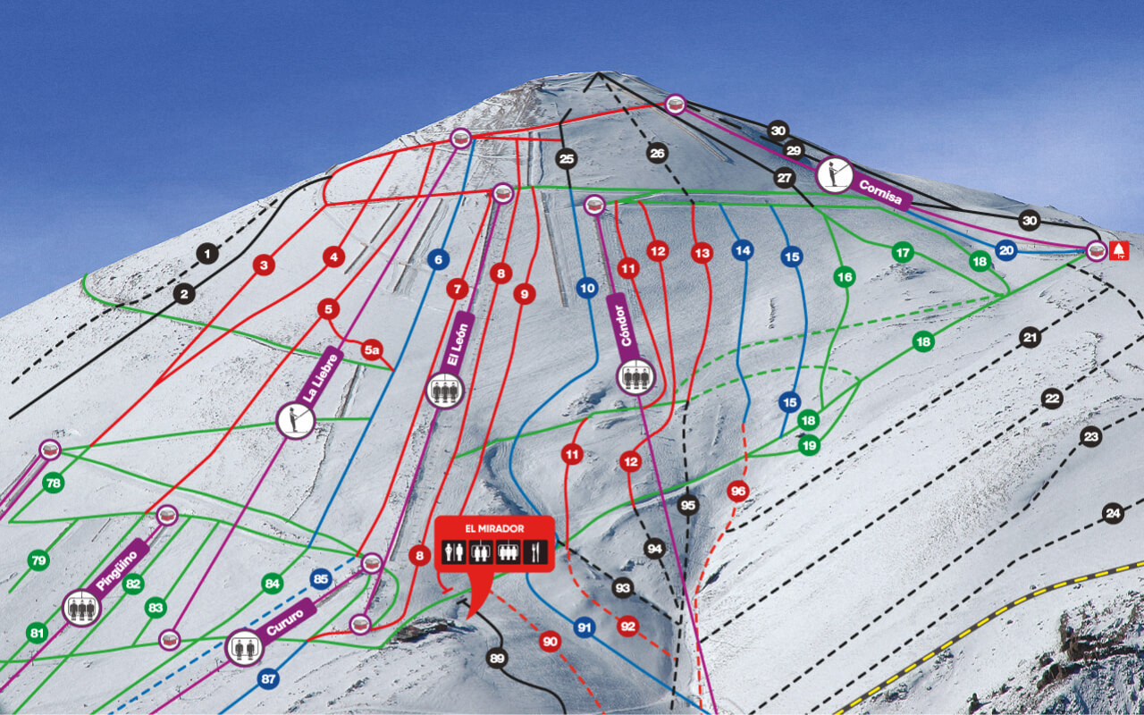 Mapa das pistas de El Colorado